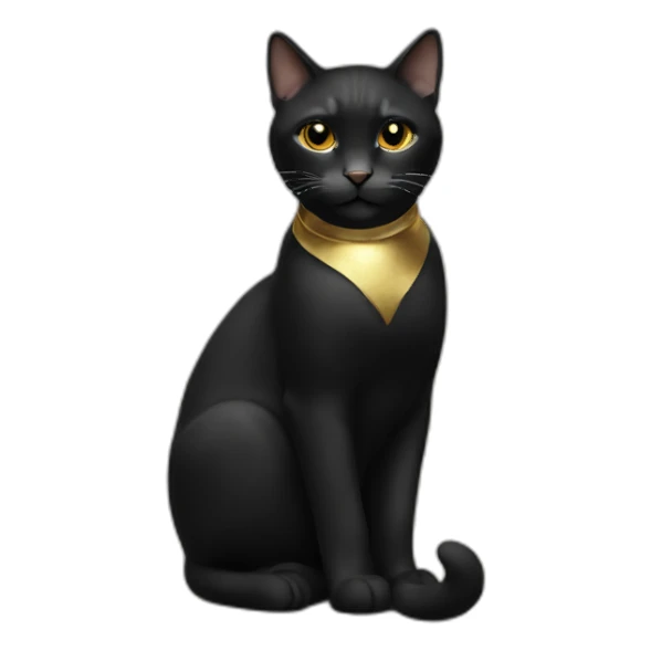 cat black gold sticker