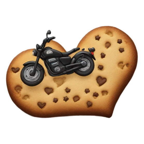 cookie heart with black motorbike  sticker