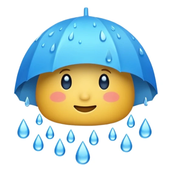 rainy weather emoji, simple, expressive sticker