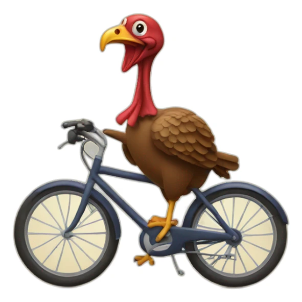 turkey riding a bike sticker