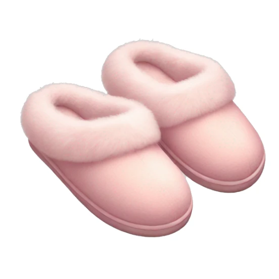 Pastel pink fur slippers sticker