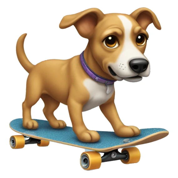 dog on a skateboard, twemoji style sticker