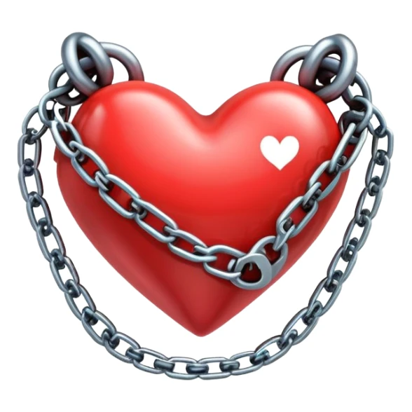 cartoon heart wrapped in chains with letters IC on it sticker