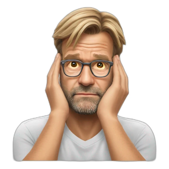 jurgen klopp resting head on hands sticker