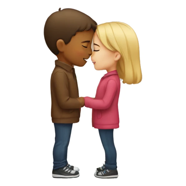 boy and girl kissing sticker