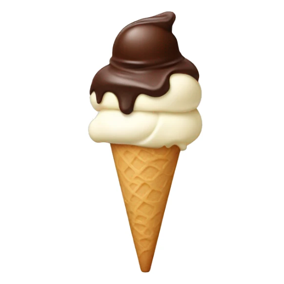 Create Vanilla Ice Cream just with chocolate sticker
