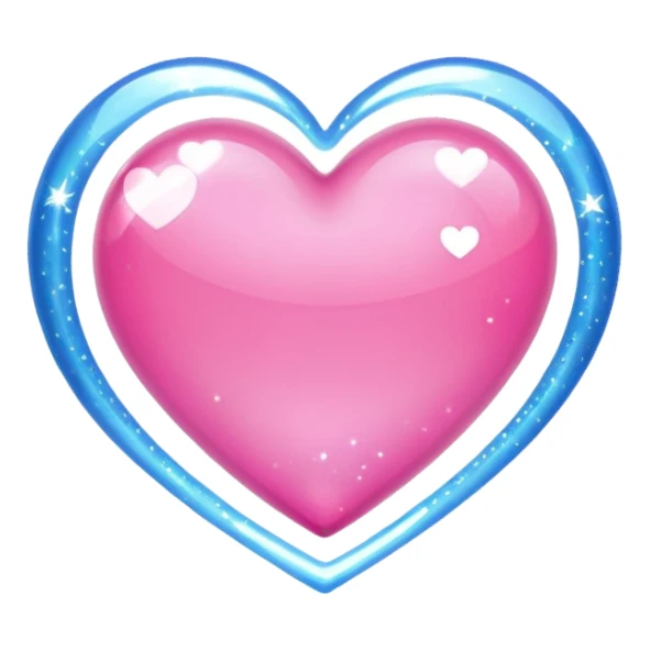 a pink heart with sparkles sticker