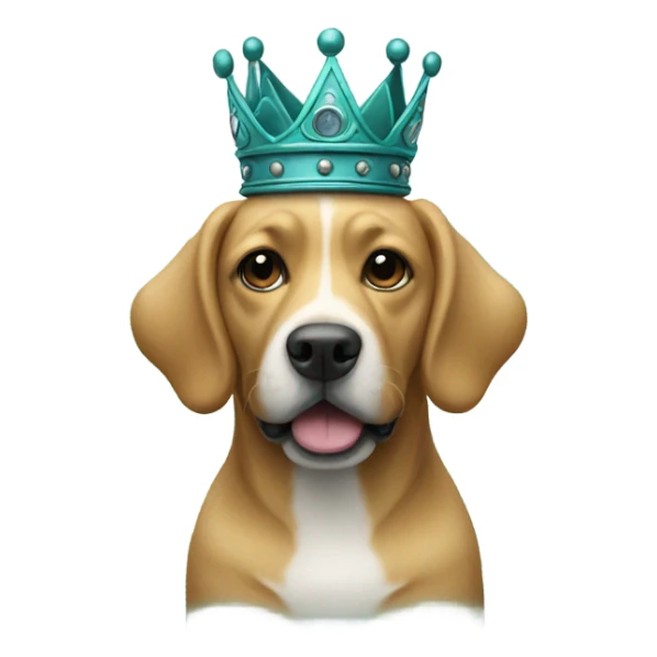 Teal Dog with wings and a crown  sticker
