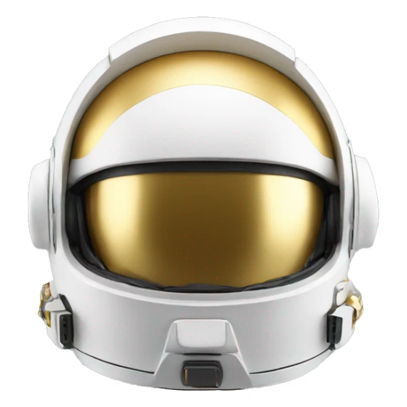 astronaut modern helmet only from front with gold visor sticker