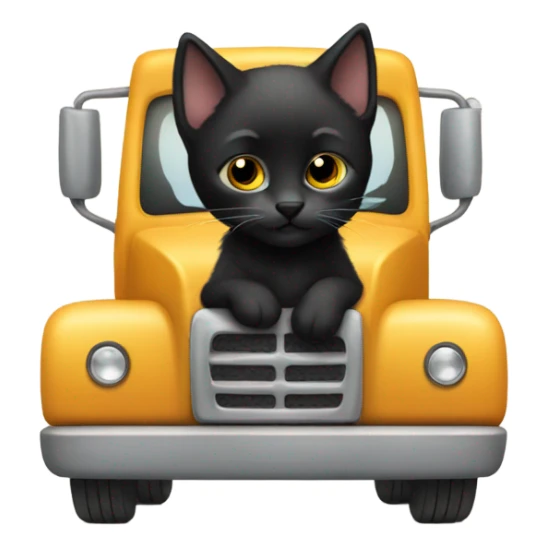 Black kitten driving a truck  sticker