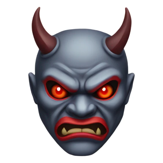 oni mask red eyes sticker