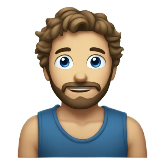 bearded boy by the window with blue eyes sticker