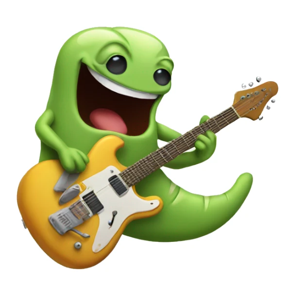 Happy slug playing electric guitar sticker