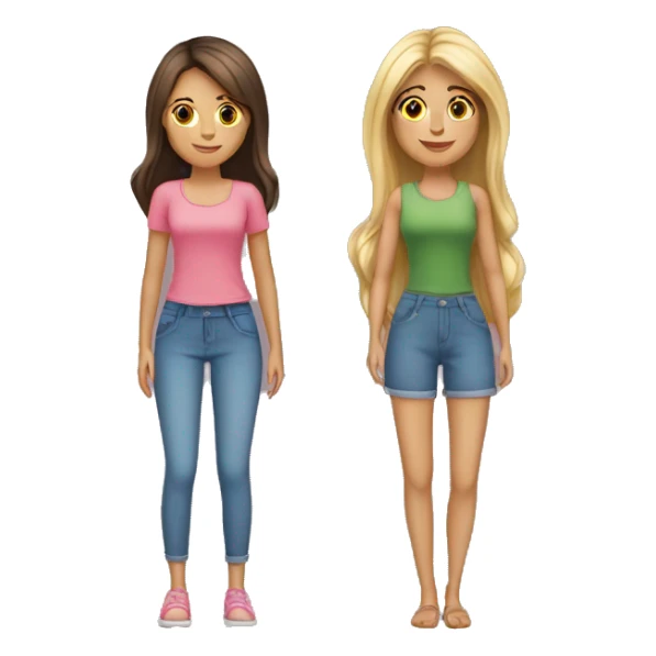 Mamá e hija adolescente rubias cabello largo sticker