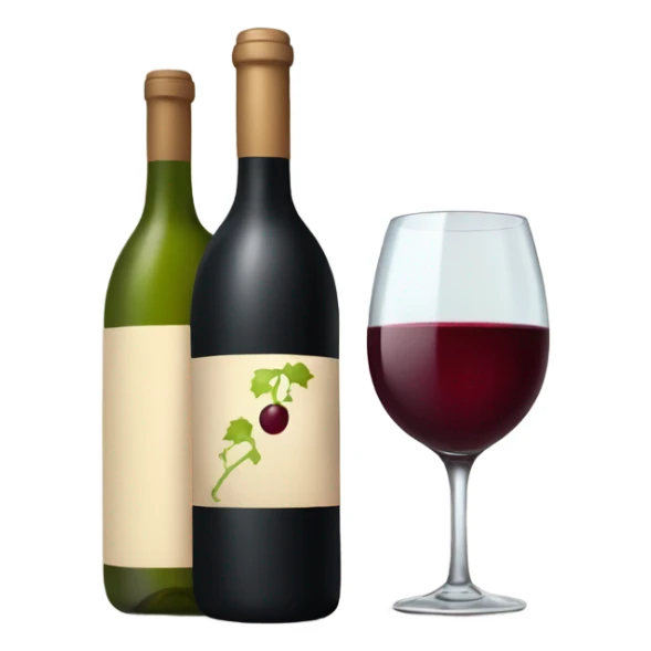 wine bottle and glass sticker