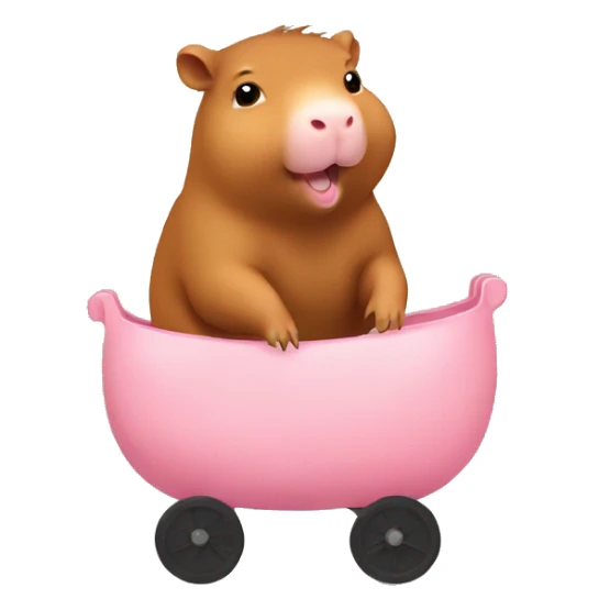 capybara riding a baby pig sticker