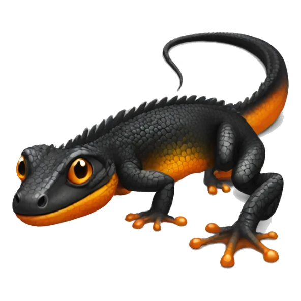 Black Shiny Lizard with Orange belly Full Body sticker