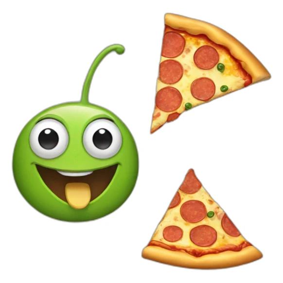 Una rana con una pizza sticker