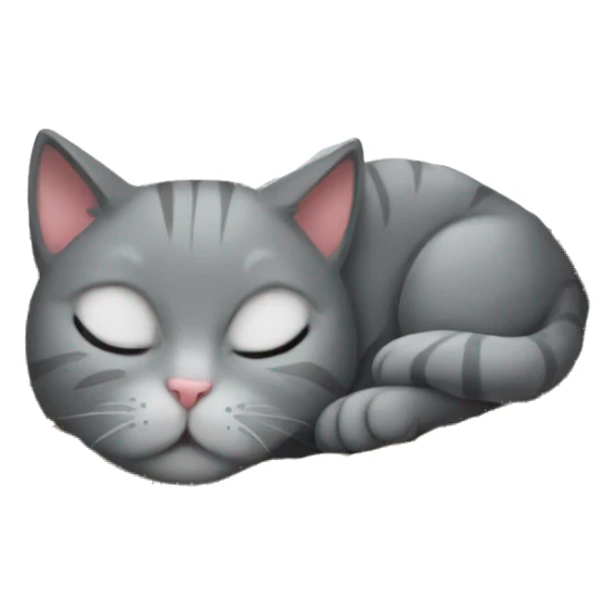 grey cat sleeping in the basket  sticker