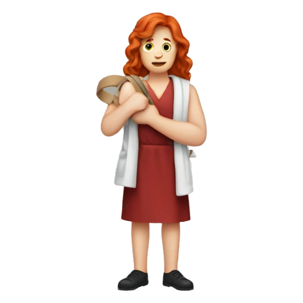 Red head with arm in a sling from surger sticker