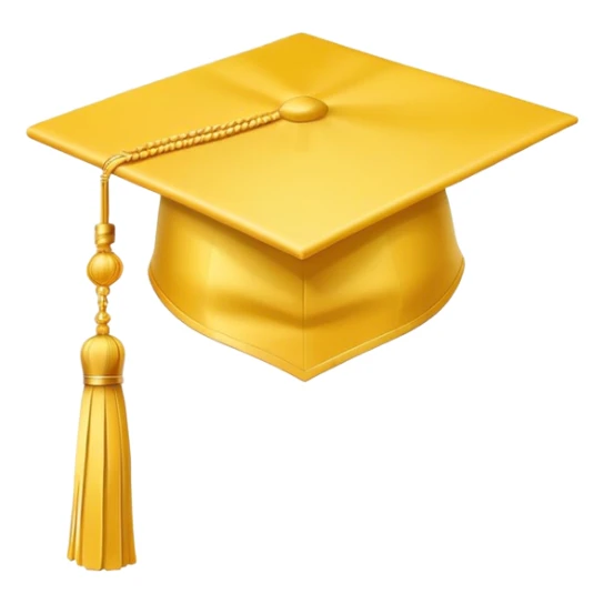 yellow graduation cap with a single tassel sticker