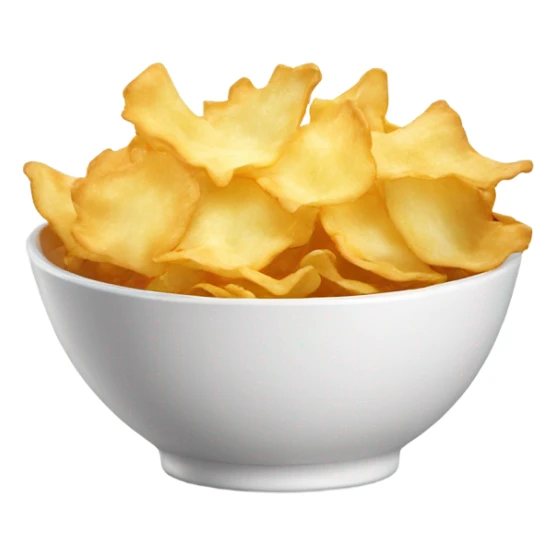 White bowl of ruffled chips  sticker