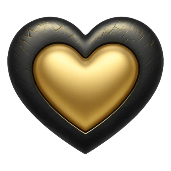 heart with black and gold highlights sticker