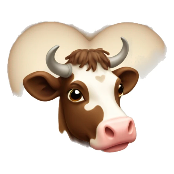 Brown cowprint heart  sticker