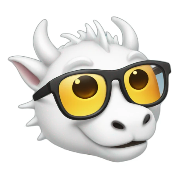 A cute asian white dragon, with cool glasses sticker