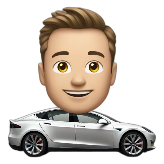 elone musk in a tesla sticker