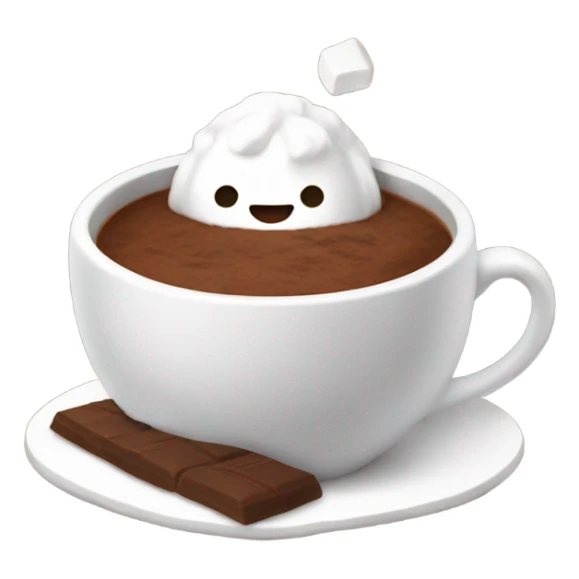cocoa with marshmallow in cozy cup sticker