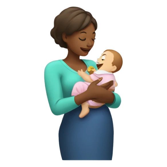 Mom feeding baby sticker