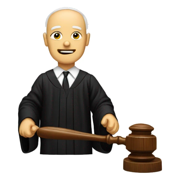 Judge with a gavel sticker