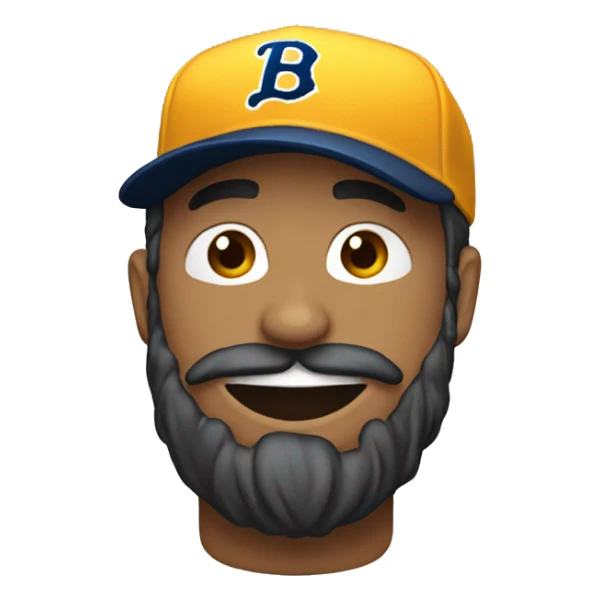 Emoji con barba y gorra de beisball sticker