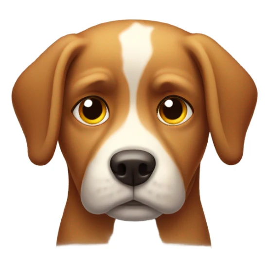 Sad dog who is sees red sticker