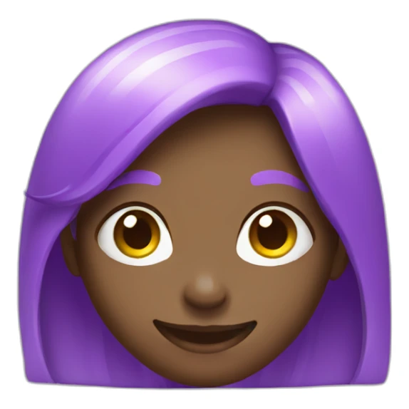 Purple girl smiling sticker