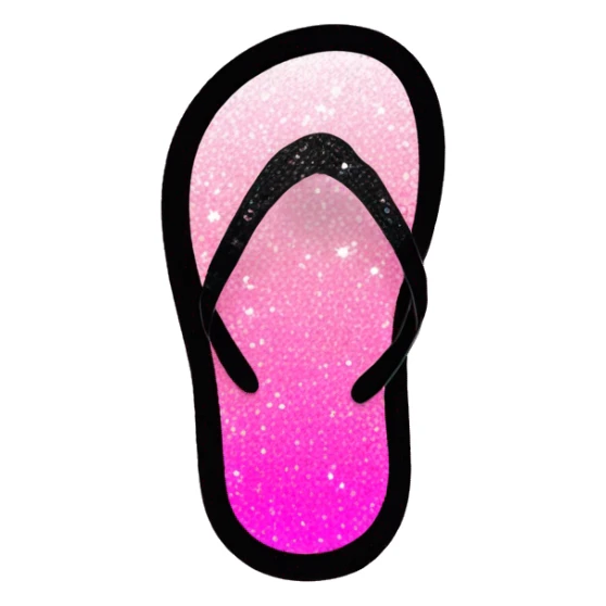 Pink ombre flip flop phone with glitter  sticker