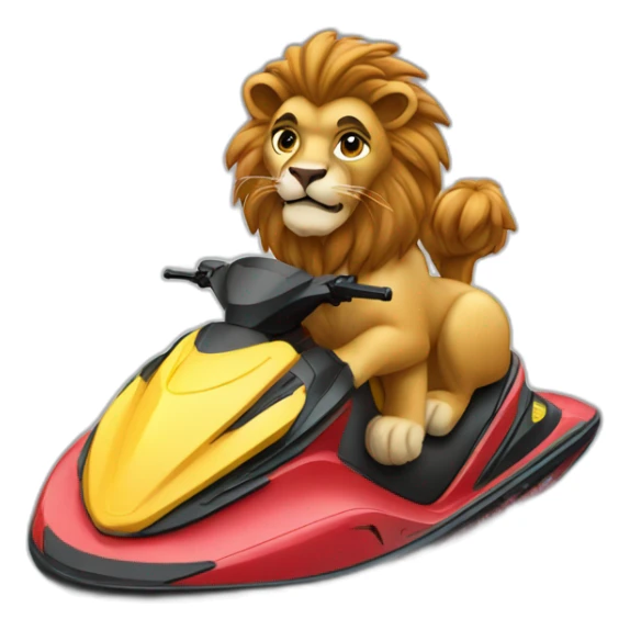 Lion sur un jet ski sticker