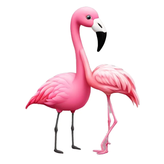 Flamingo with a baby flamingo  sticker