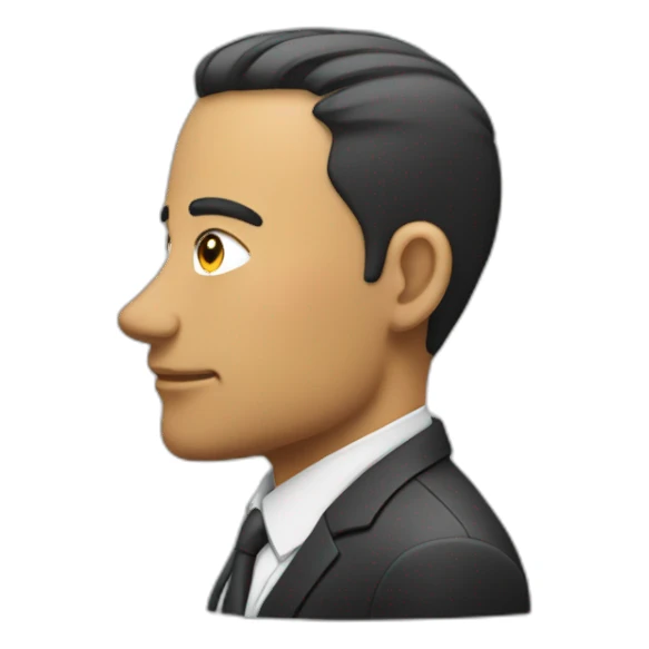 man in suit looking to the right (side view) sticker