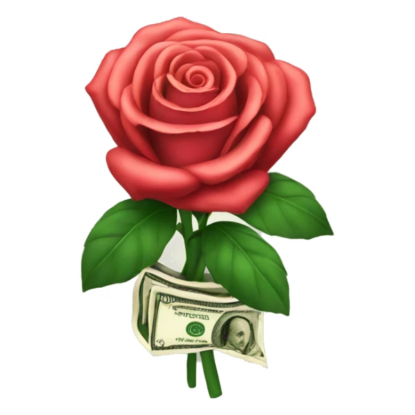 Rose and money bouquet  sticker