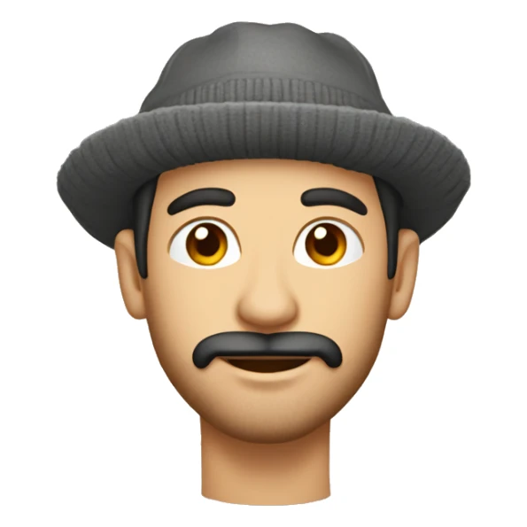 hombre Moreno con gorro de lana sticker