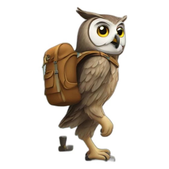 A owl hiking sticker