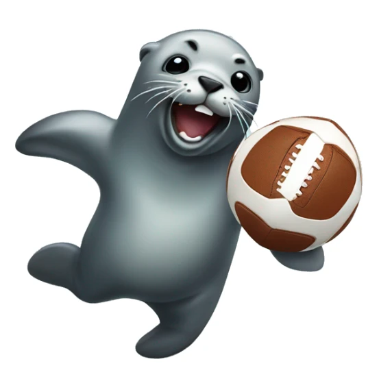Seal playing football sticker
