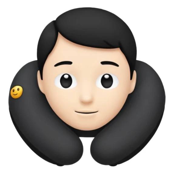 black Travel Neck Pillow sticker