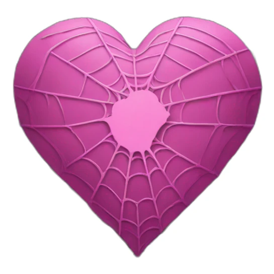 pink heart in a black spiderweb  sticker