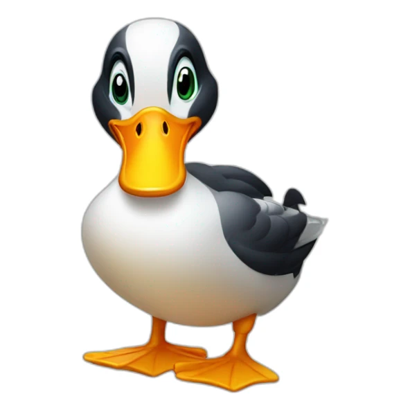 Duck with finger pointing at me  sticker