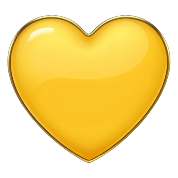yellow heart with a gold outline sticker