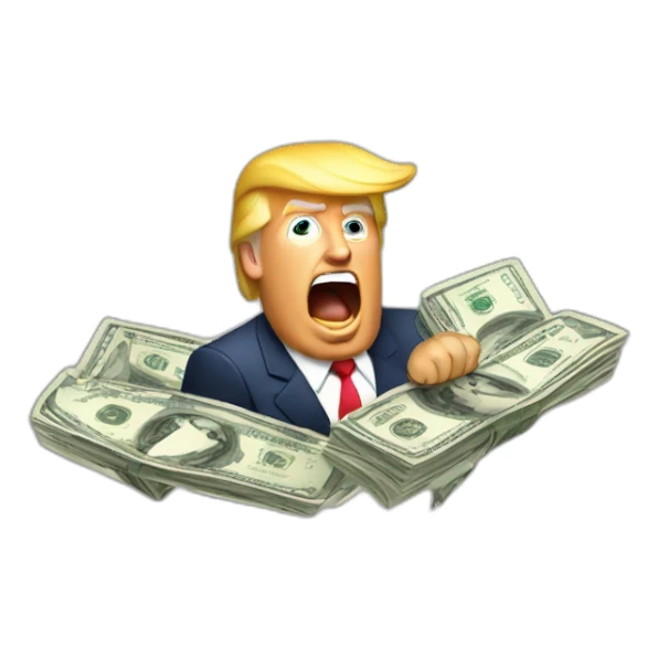donald trump contando dinero sticker