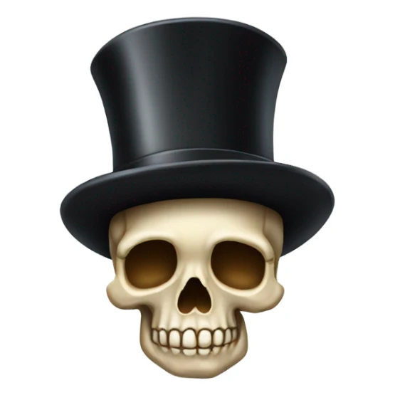 skull emoji wearing a top hat  sticker